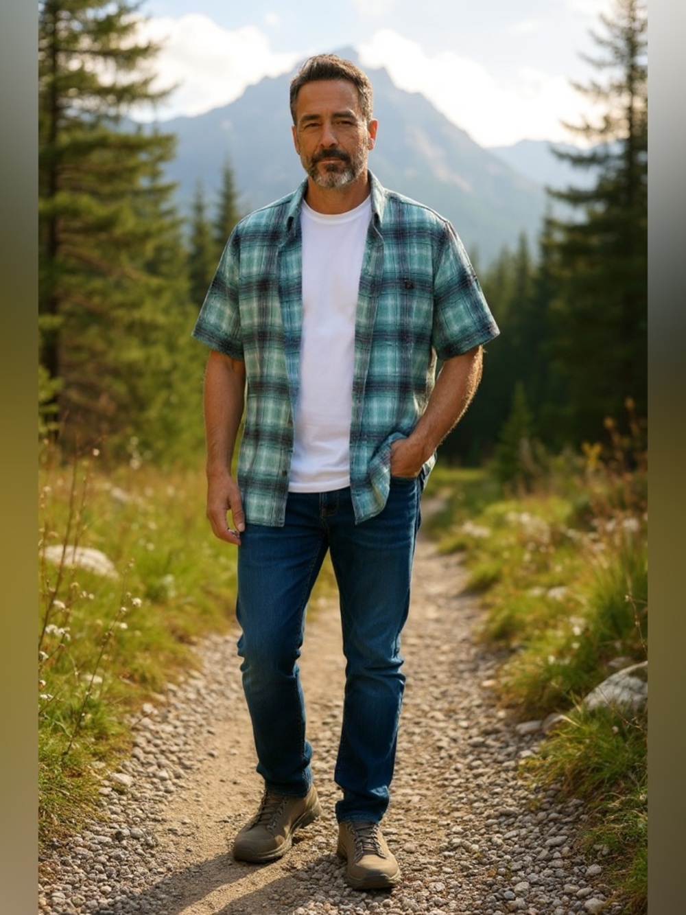 Patagonia Green and Purple Plaid Casual Shirt